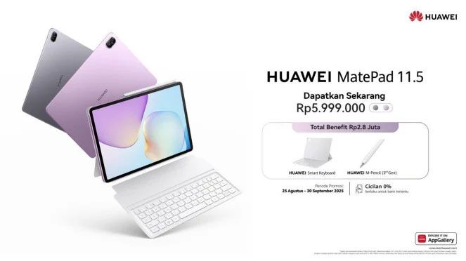 HUAWEI MatePad 11.5 Inch 2025 Resmi di Indonesia, Tablet Rp5 Jutaan Rasa Laptop Premium!