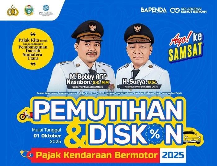 Pemutihan Pajak Kendaraan Bermotor Sumut 2025 Resmi Dimulai, Ini Daftar Lokasi dan Ketentuannya